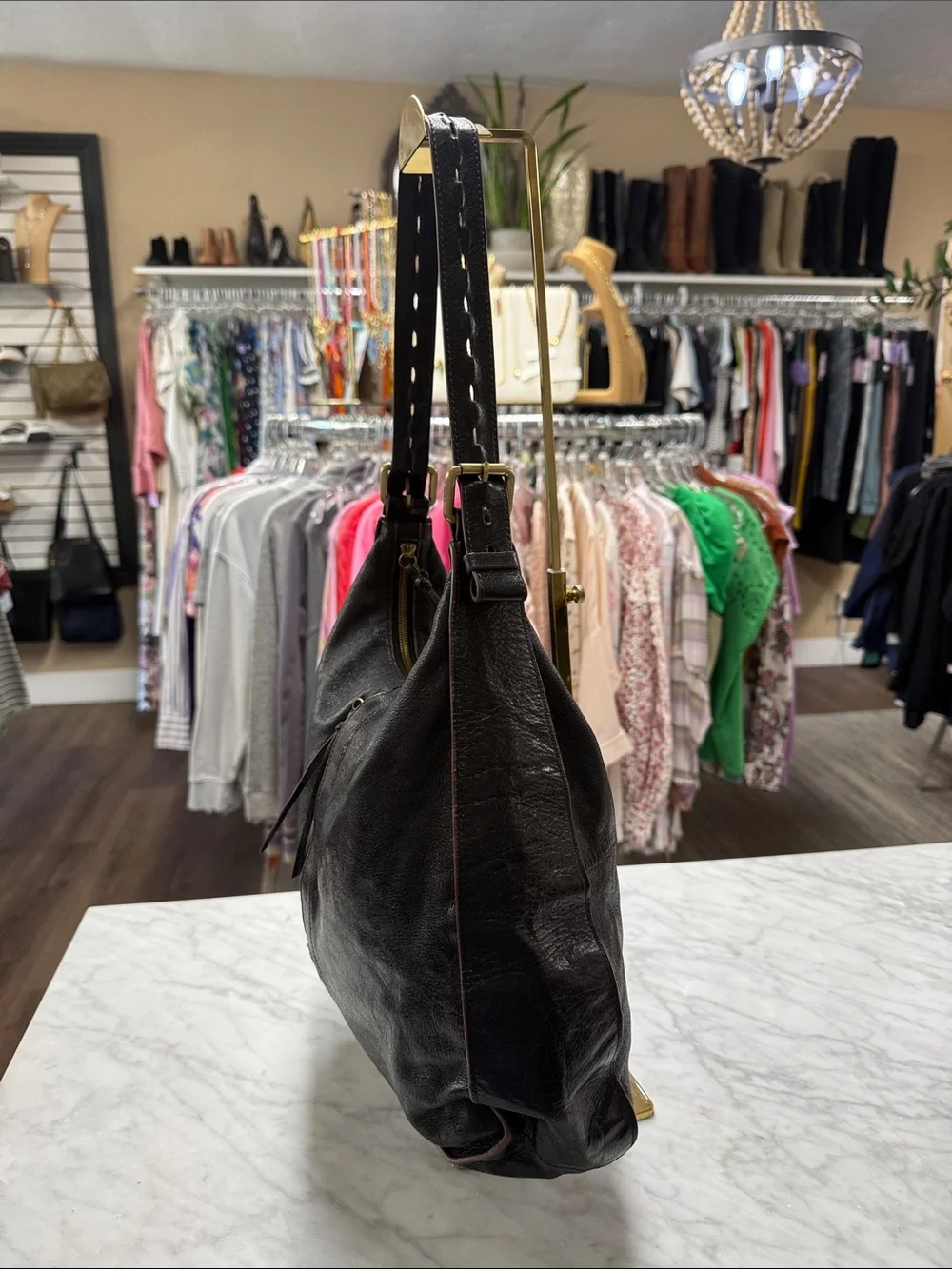 HOBO International Brown Marley Should Bag Hobo Bag Leather